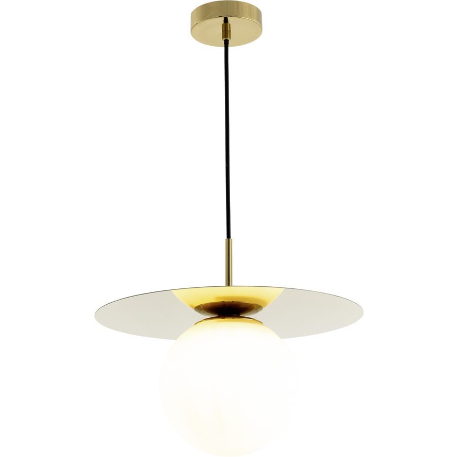 Pendellampe Jolin Gold/Weiss Glas/Metall 35 cm 120 cm - Material: Metall/Glas - Pendellampe