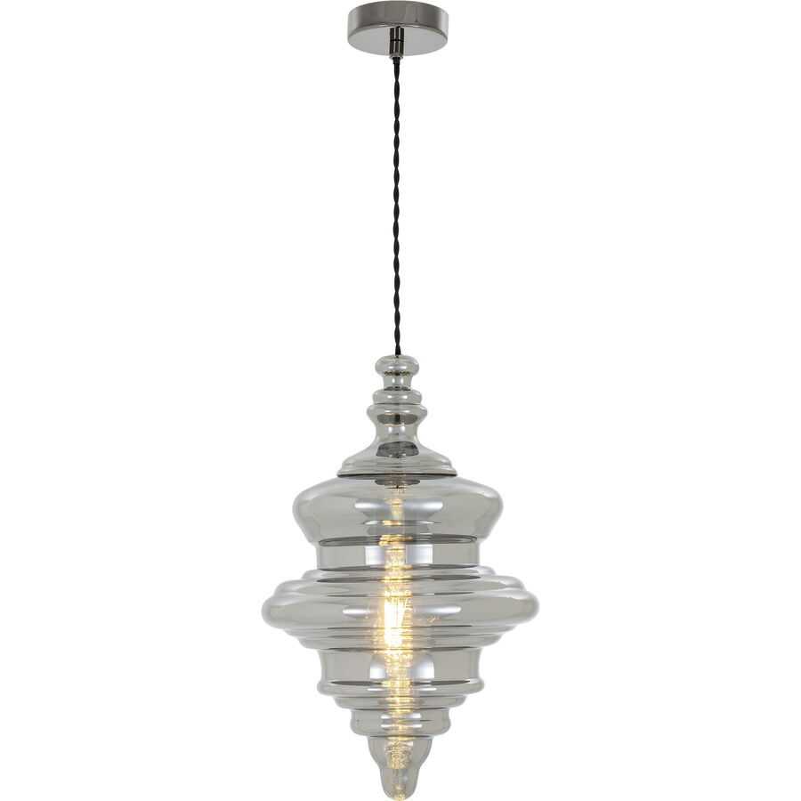 Pendellampe Mara Grau/Schwarz Glas/Metall 27 cm 150 cm - Farbe: schwarz/grau - Material: Metall/Glas - Pendellampe