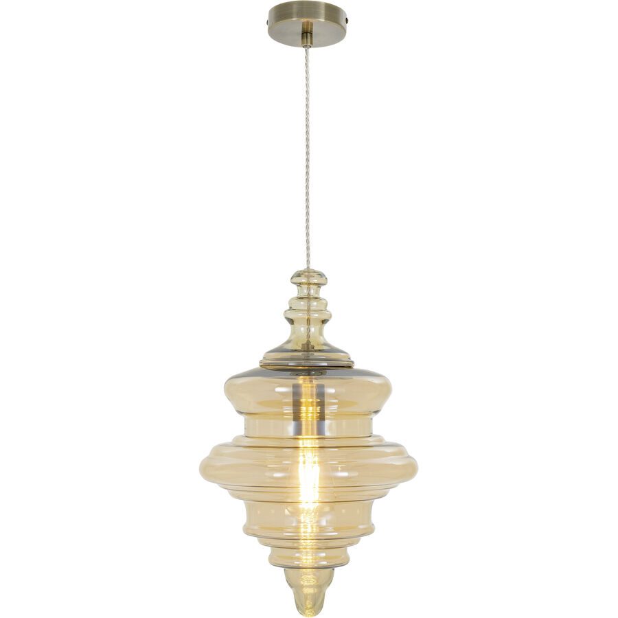 Pendellampe Mara Gelb Glas/Metall 27 cm 150 cm - Farbe: Bernstein - Material: Metall/Glas - Pendellampe