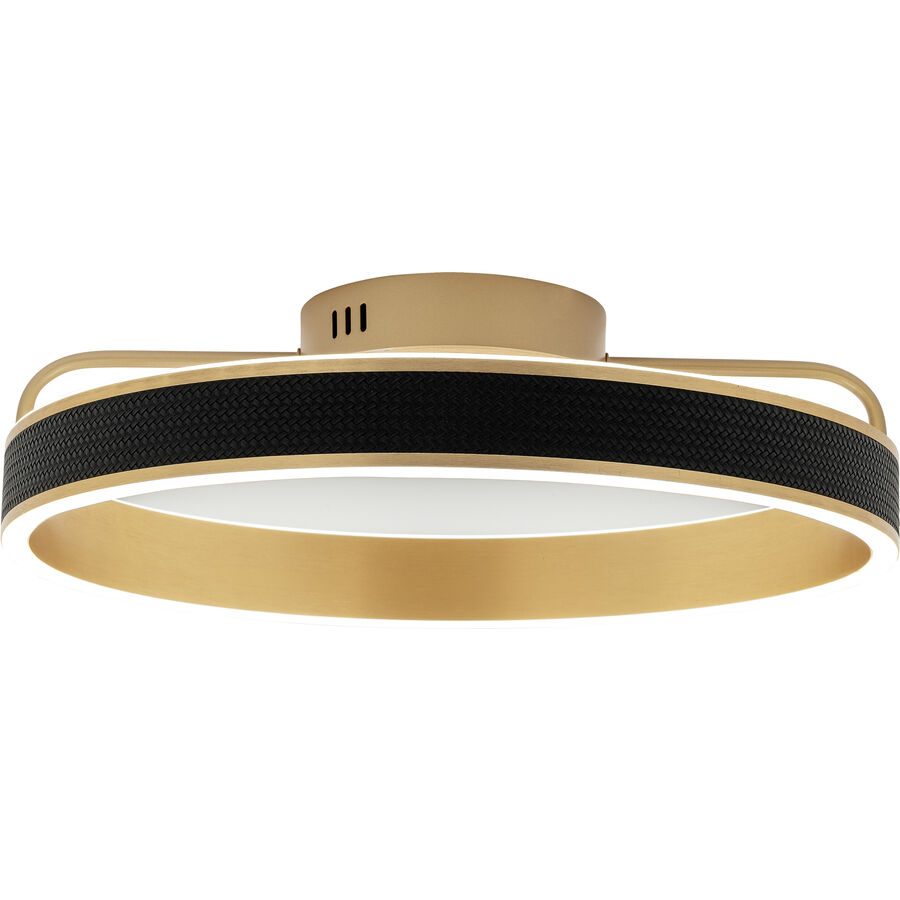 Deckenlampe Malik Gold/Schwarz Kunststoff/Metall 47 cm 12.5 cm - Farbe: schwarz-gold - LED - Lichtfarbe: Extra warmweiss - Helles Neutralweiss -