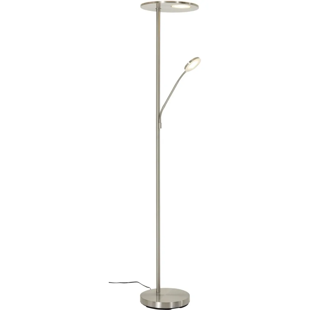 Stehlampe Timea Silber Metall 35 cm 180 cm - LED - Lichtfarbe: Extra warmweiss - Helles Neutralweiss - Stehlampe- LED Energiesparlampe