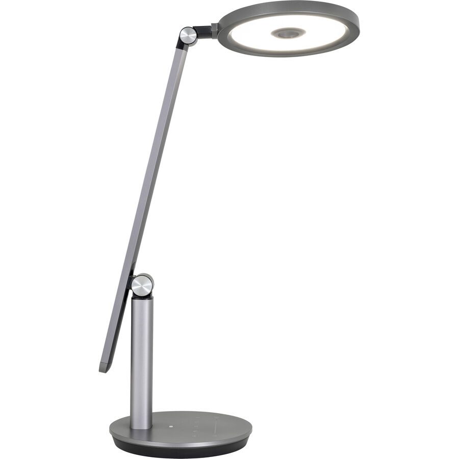 Tischlampe Derek Grau Metall 19 cm 46.8 cm - Farbe: Dunkelgrau - LED - Lichtfarbe: Warmweiss - Tageslichtweiss - Tischlampe- LED Energiesparlampe