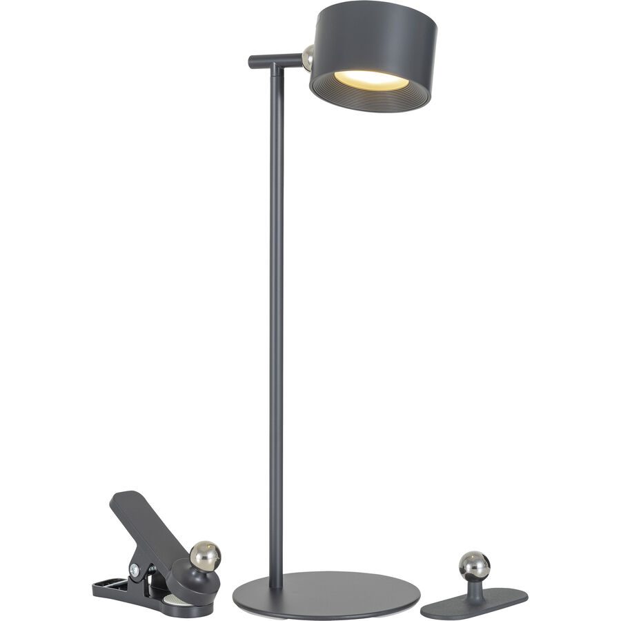 Tischlampe Bono Schwarz Metall 12.7 cm 36.6 cm - Farbe: anthrazit - LED - Lichtfarbe: Extra warmweiss - Tageslichtweiss - Tischlampe- LED
