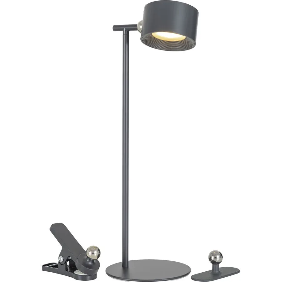 Tischlampe Bono Schwarz Metall 12.7 cm 36.6 cm - Farbe: anthrazit - LED - Lichtfarbe: Extra warmweiss - Tageslichtweiss - Tischlampe- LED