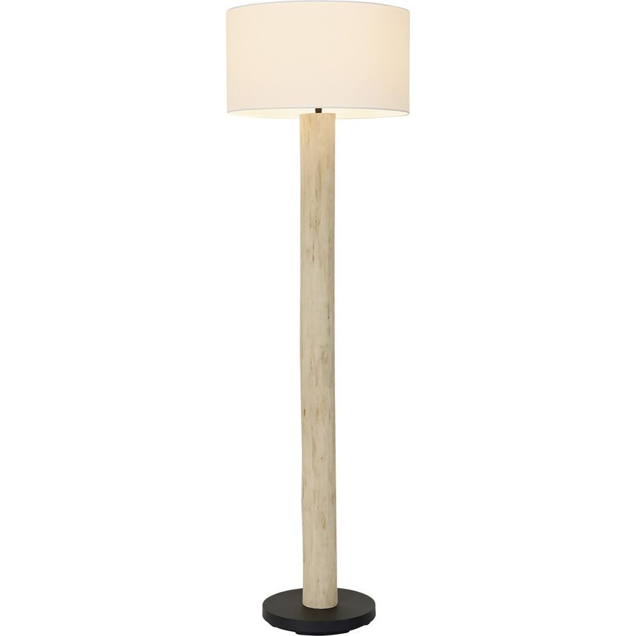 Stehlampe Solea Beige/Braun Holz/Stoff 45 cm 150 cm - Farbe: beige, natur - Material: Holz, Stoff - Stehlampe
