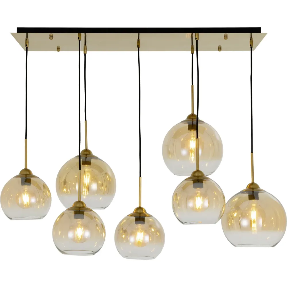 Pendellampe Noelia Gold/Schwarz Metall 34 cm 120 cm - Farbe: schwarz-gold - Pendellampe