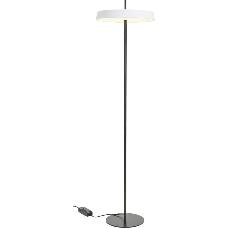 Stehlampe Ellis Schwarz/Weiss Metall 40 cm 155 cm - Farbe: weiss, schwarz - LED - Lichtfarbe: Extra warmweiss - Stehlampe- LED Energiesparlampe