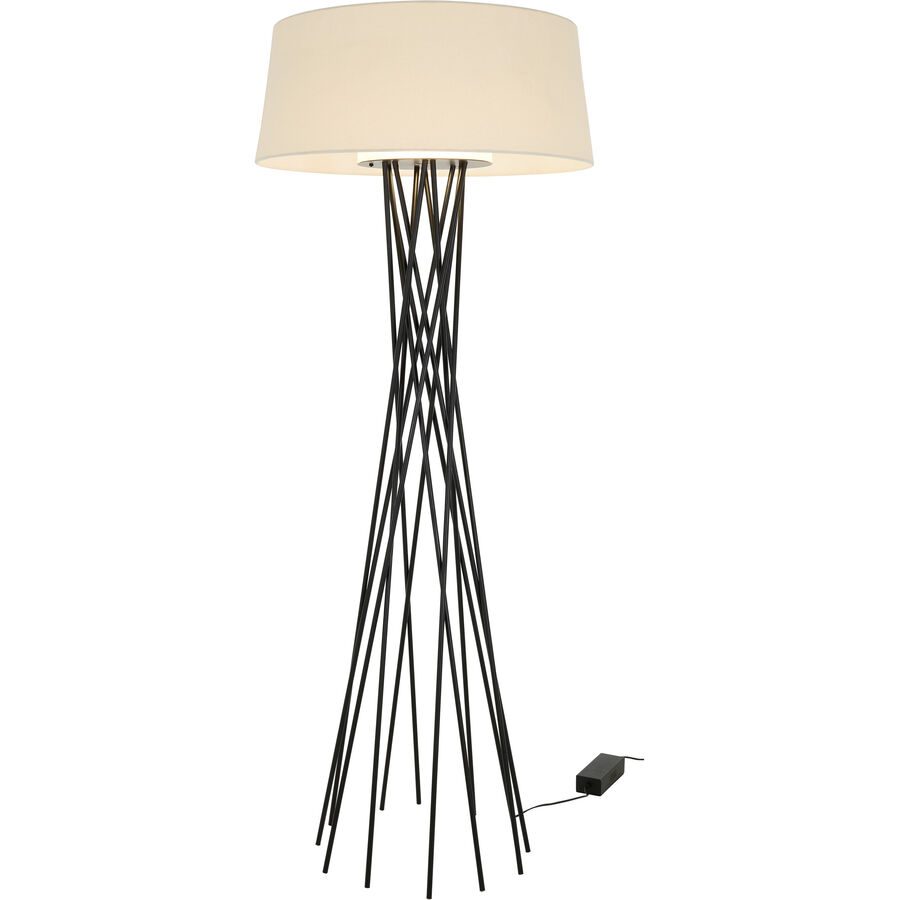 Stehlampe Thalia Weiss/Schwarz Metall 70 cm 180 cm - Farbe: weiss, schwarz - Stehlampe