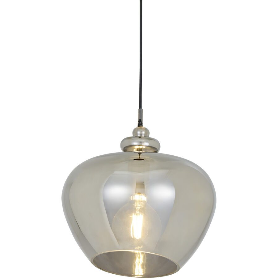 Pendellampe Bela Grau Glas/Metall 30 cm 129 cm - Material: Metall/Glas - Pendellampe