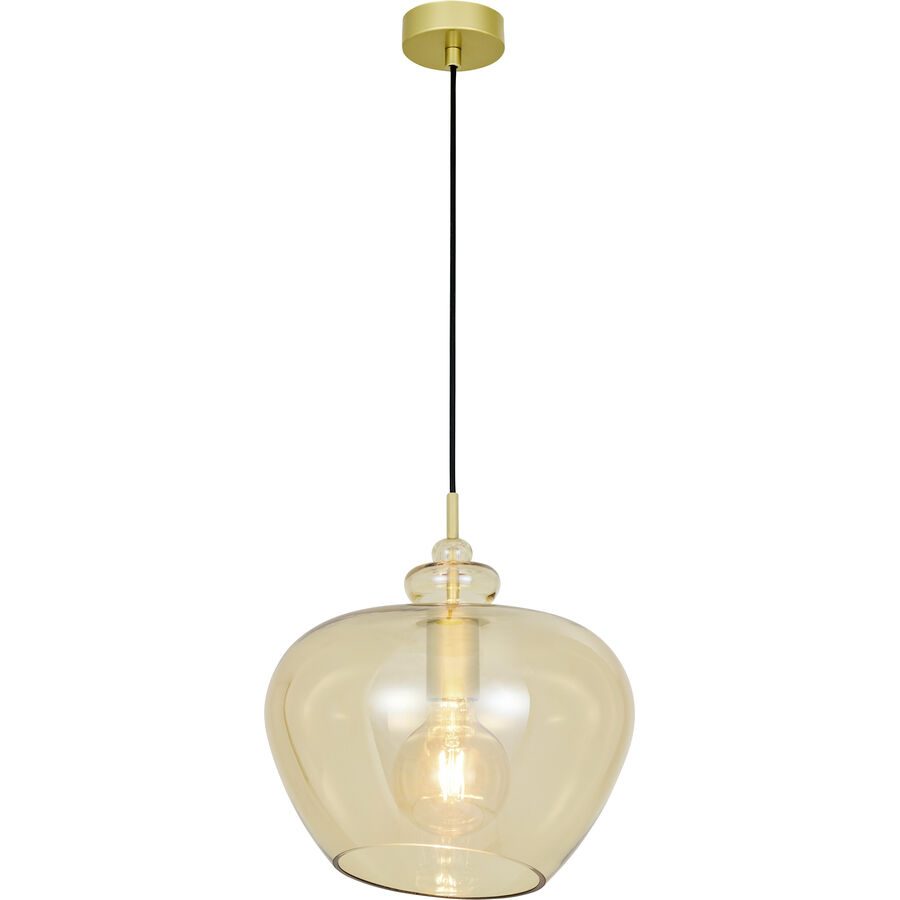 Pendellampe Bela Gelb Glas/Metall 30 cm 129 cm - Farbe: Bernstein - Material: Metall/Glas - Pendellampe