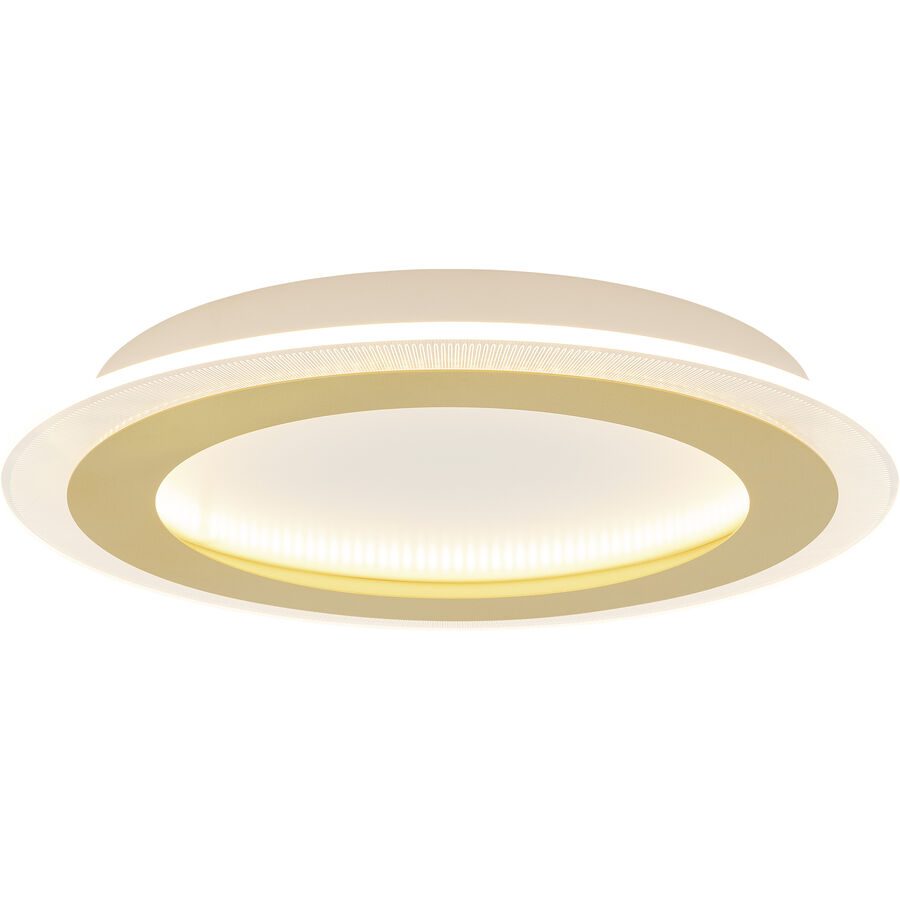 Deckenlampe Ariana Gold/Weiss Aluminium 45 cm 6 cm - Farbe: weiss/gold - LED - Lichtfarbe: Extra warmweiss - Material: Aluminium/Eisen/Acryl -