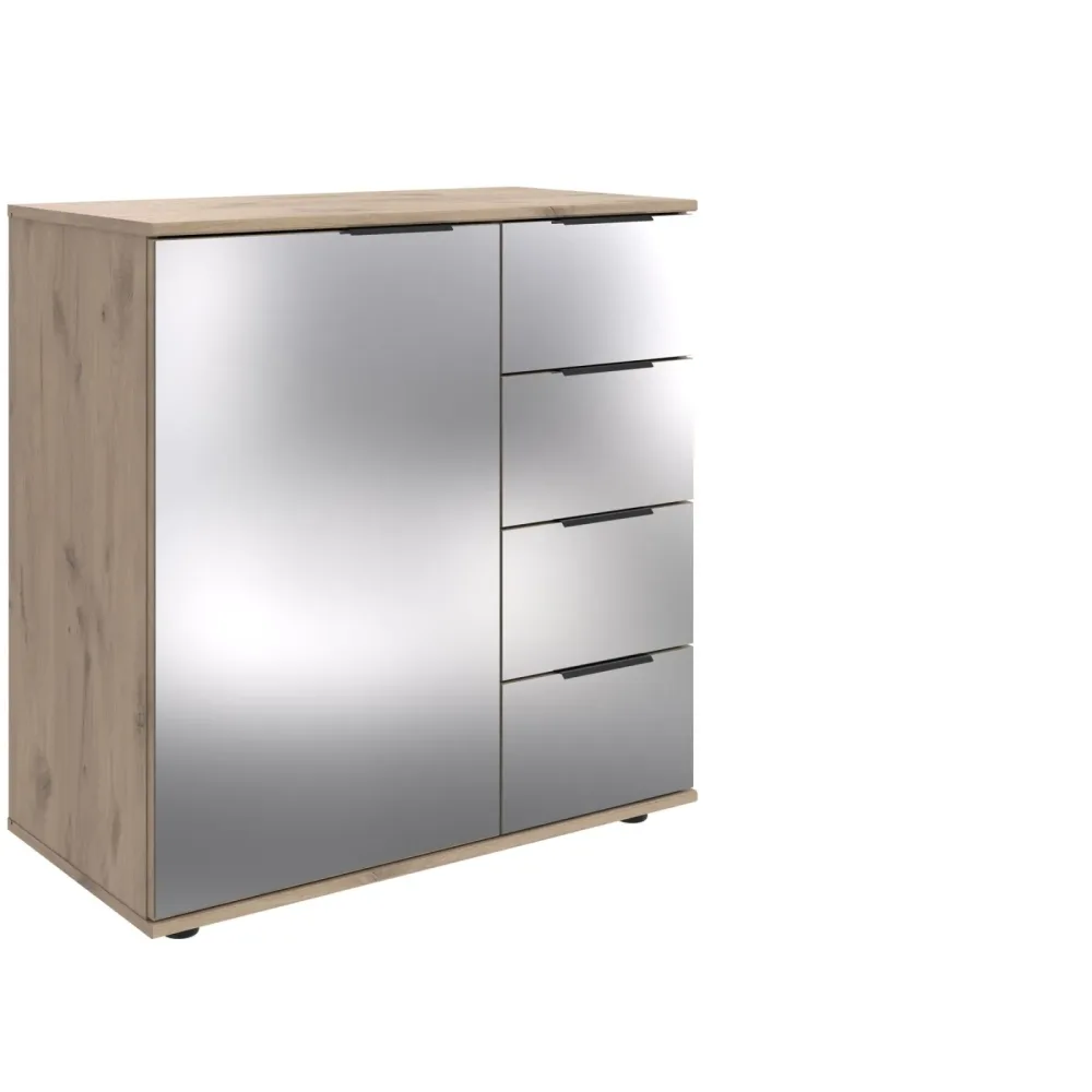 Kommode Metac Braun Holzwerkstoff 81 cm 41 cm - Farbe: Eiche Nachbildung - Kommode