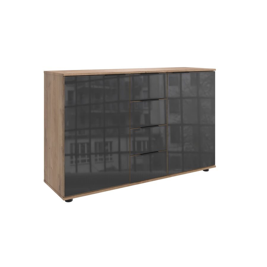 Kommode Metac Braun Holzwerkstoff 130 cm 41 cm - Farbe: Plankeneiche - Kommode