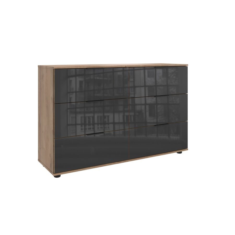 Kommode Metac Braun Holzwerkstoff 130 cm 41 cm - Farbe: Plankeneiche - Kommode