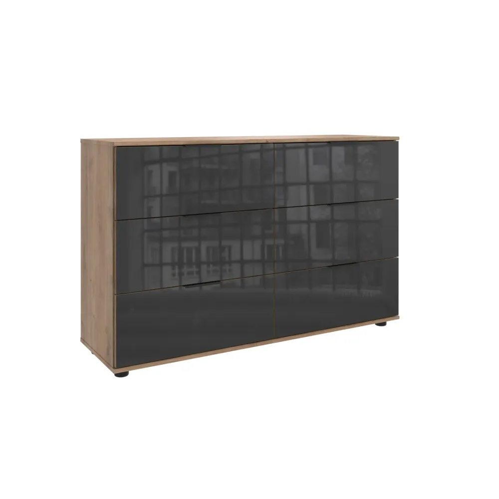 Kommode Metac Braun Holzwerkstoff 130 cm 41 cm - Farbe: Plankeneiche - Kommode