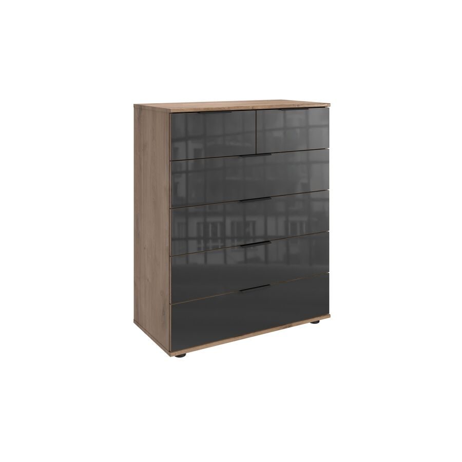 Kommode Metac Braun Holzwerkstoff 82 cm 42 cm - Farbe: Plankeneiche - Kommode