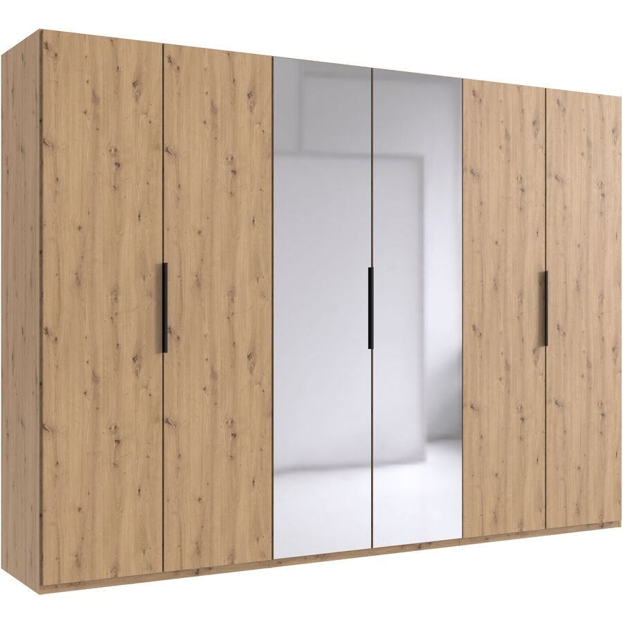 Kleiderschrank Sanko Braun Holz 300 cm 58 cm 216 cm - Farbe: Eiche Nachbildung - Material: Holzwerkstoff - Kleiderschrank