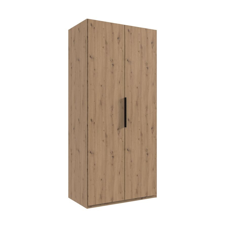 Kleiderschrank Sanko Braun Holz 100 cm 58 cm 216 cm - Farbe: Eiche Nachbildung - Material: Holzwerkstoff - Kleiderschrank