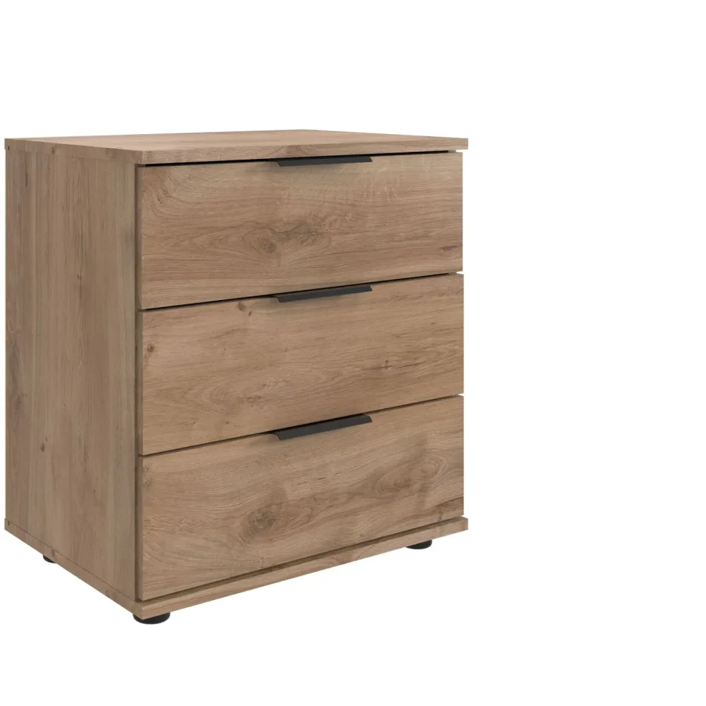 Nachttisch Metaa Braun Holzwerkstoff 52 cm - Farbe: Plankeneiche - Nachttisch