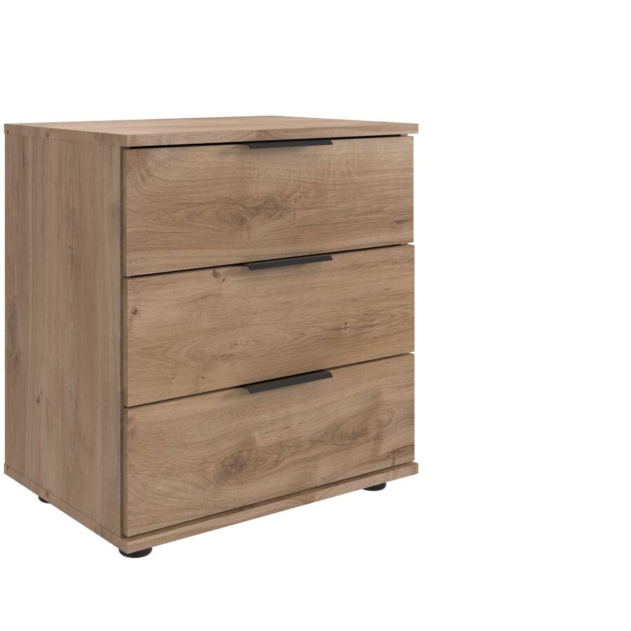 Nachttisch Metaa Braun Holzwerkstoff 52 cm - Farbe: Plankeneiche - Nachttisch
