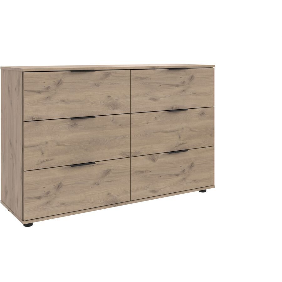 Kommode Metaa Braun Holzwerkstoff 130 cm 41 cm - Farbe: Eiche Nachbildung - Kommode