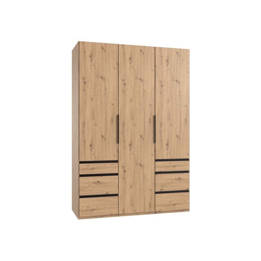 Kleiderschrank Sanko Braun Holz 150 cm 58 cm 216 cm - Farbe: Eiche Nachbildung - Material: Holzwerkstoff - Kleiderschrank