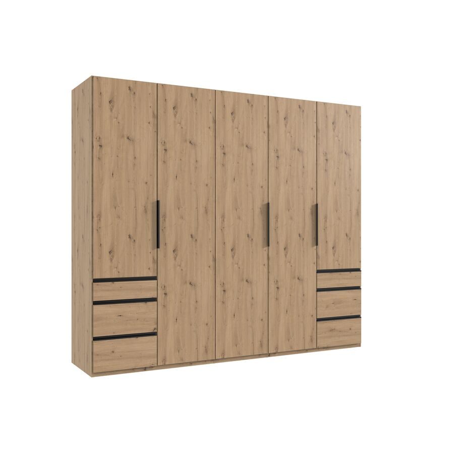 Kleiderschrank Sanko Braun Holz 250 cm 58 cm 216 cm - Farbe: Eiche Nachbildung - Material: Holzwerkstoff - Kleiderschrank