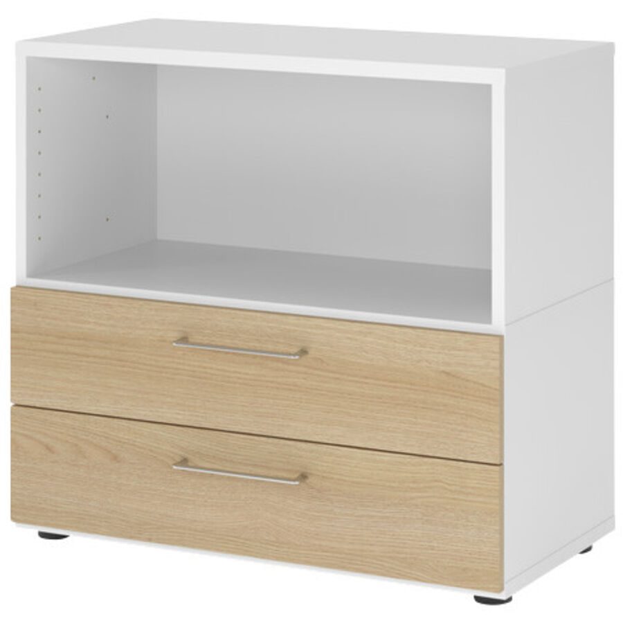 Aktenschrank Flexwall Weiss/Braun Holz 41.7 cm 80 cm 74.8 cm - Farbe: weiss, eiche - Material: Holzwerkstoff - Aktenschrank