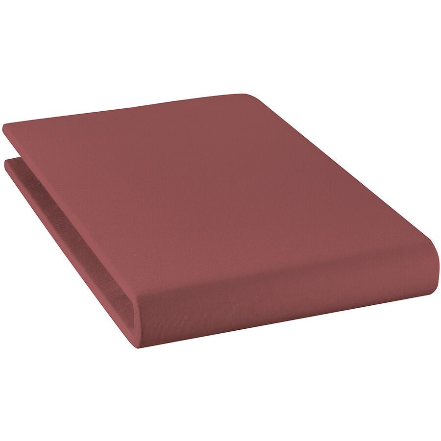 Fixleintuch Rahel Rot Baumwolle 90 cm 200 cm - Farbe: Burgundy - Material: 94% Bio Baumwolle GOTS / 6% Elasthan - Fixleintuch