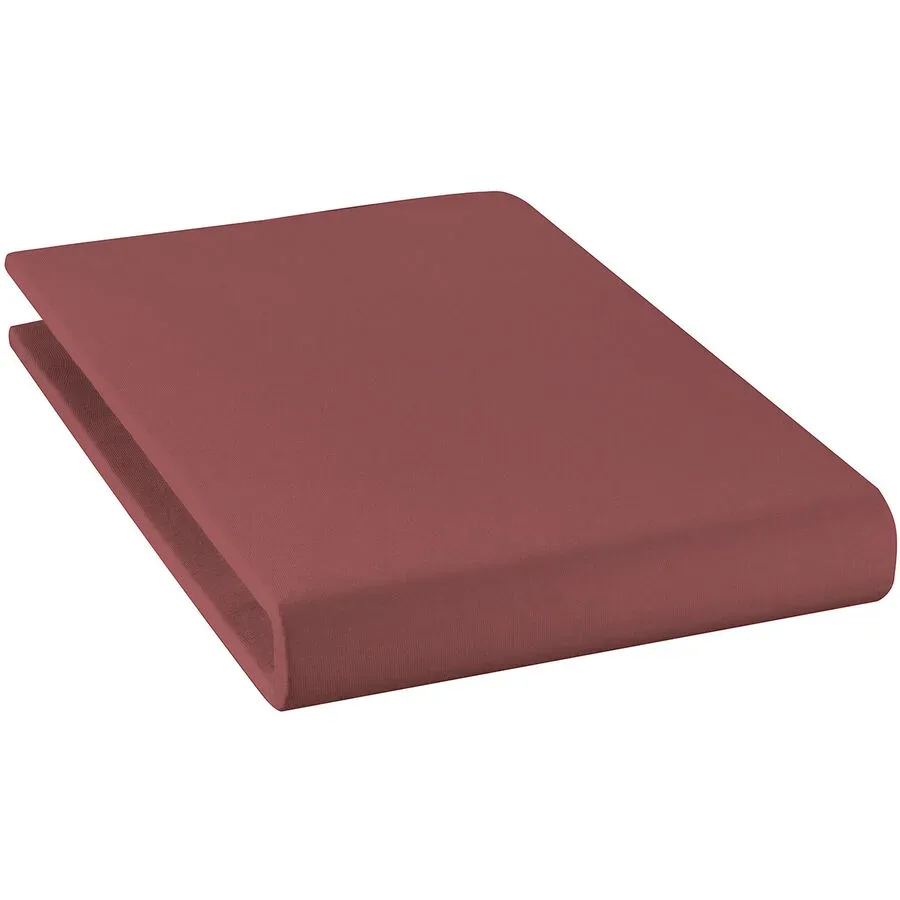 Fixleintuch Rahel Rot Baumwolle 90 cm 200 cm - Farbe: Burgundy - Material: 94% Bio Baumwolle GOTS / 6% Elasthan - Fixleintuch
