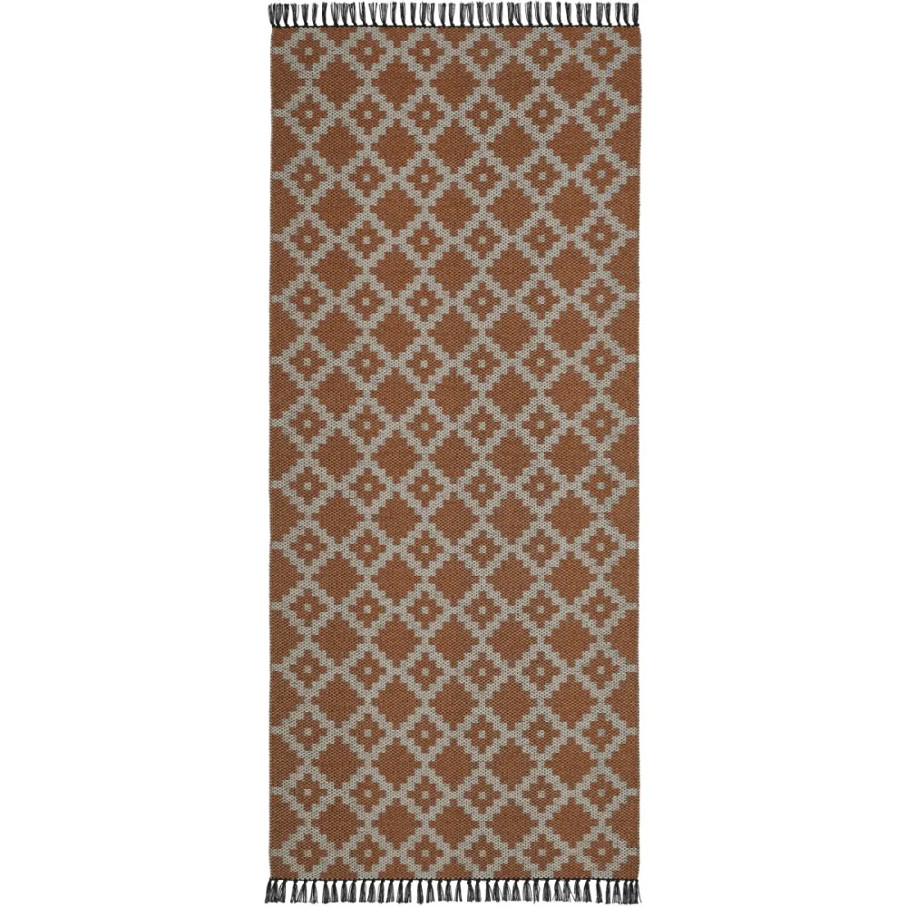 HORREDSMATTAN Outdoor-Teppich Leia Rot 80 cm 300 cm - Farbe: Rust - Material: Mischgewebe - Outdoor-Teppich