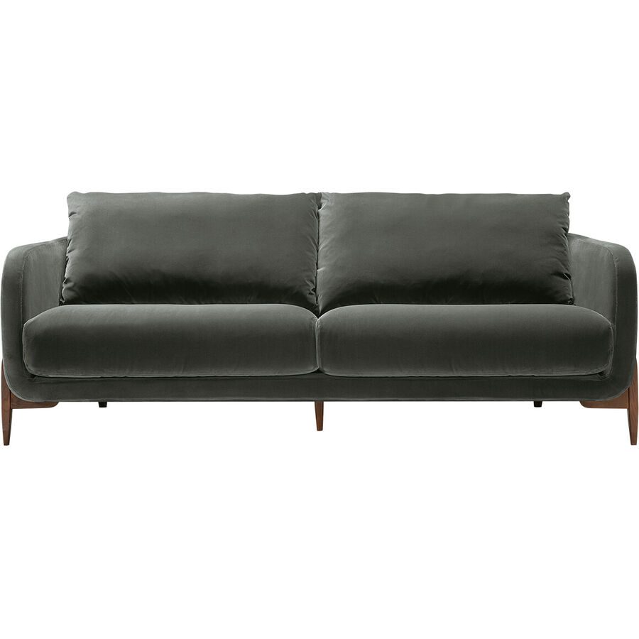 Sofa Leya Grau Stoff 218 cm 92 cm - Material: Velourstoff - Sofa