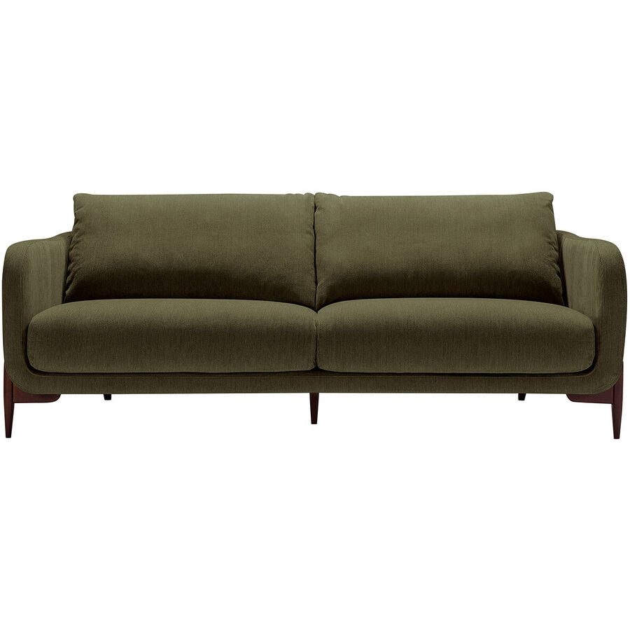 Sofa Leya Grün Stoff 218 cm 92 cm - Farbe: dunkelgrün - Material: Velourstoff - Sofa