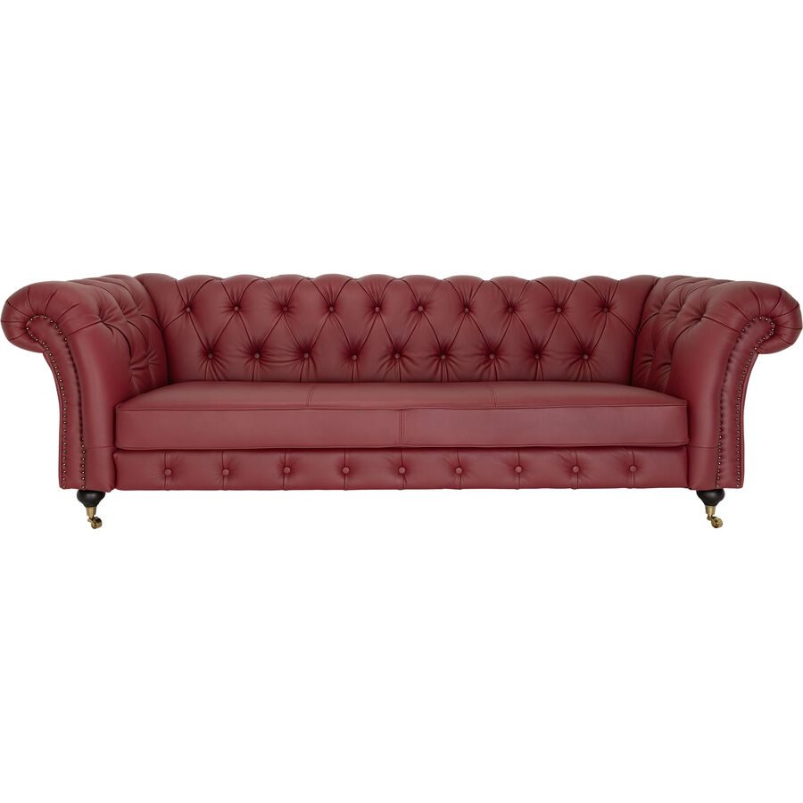 Sofa Shanaya Rot Leder 252 cm 100 cm - Sofa