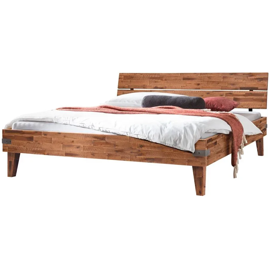 Hasena Bett Therese Braun Holz 140 x 200 cm - Farbe: natur - Material: Akazie - Bett