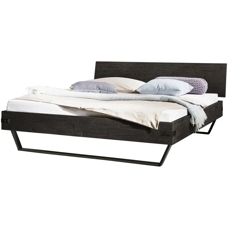 Hasena Bett Lewin Grau Holz 160 x 200 cm - Farbe: akazie - Bett