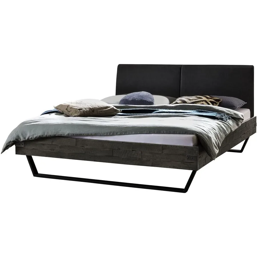 Hasena Bett Elvi Grau Holz/Kunstleder 160 x 200 cm - Farbe: akazie - Material: Akazie/Kunstleder - Bett