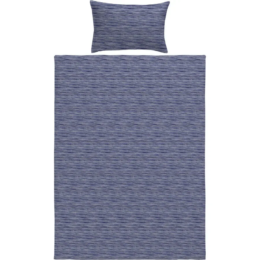 Bettwäschegarnitur Lito Blau Baumwolle 160 cm - Bettwäschegarnitur