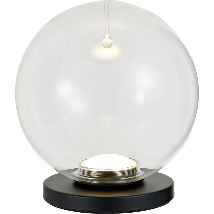 Tischlampe Natalia Schwarz Glas/Metall 25 cm 26.5 cm - LED - Lichtfarbe: Extra warmweiss - Tageslichtweiss - Material: Metall/Glas - Tischlampe- LED