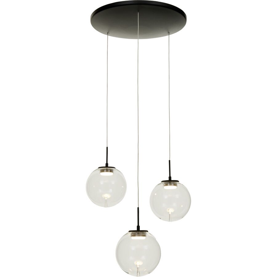 Pendellampe Natalia Schwarz Glas/Metall 35 cm 200 cm - LED - Lichtfarbe: Extra warmweiss - Tageslichtweiss - Material: Metall/Glas - Pendellampe- LED