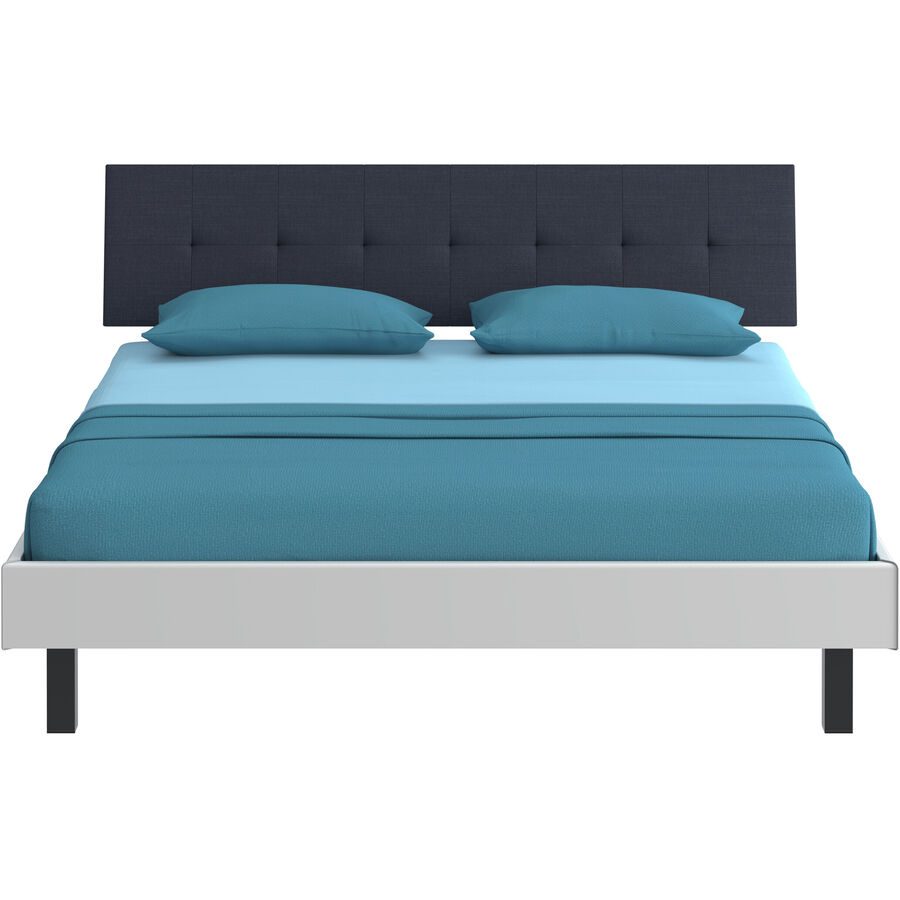 Modular Bett Livorno Weiss/Schwarz MDF/Stoff/Metall 180 x 200 cm - Farbe: weiss, schwarz - Material: MDF, Stoff, Metall - Bett