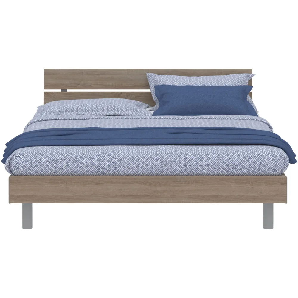 Modular Bett Livorno Braun/Grau MDF/Kunststoff 180 x 200 cm - Farbe: natur, grau - Material: MDF, Kunststoff - Bett