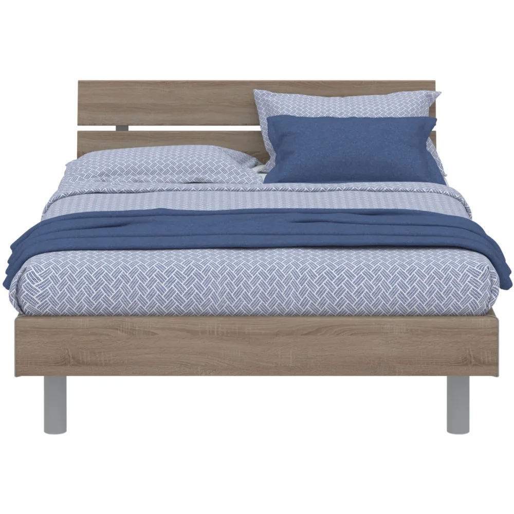 Modular Bett Livorno Braun/Grau MDF/Kunststoff 120 x 200 cm - Farbe: natur, grau - Material: MDF, Kunststoff - Bett
