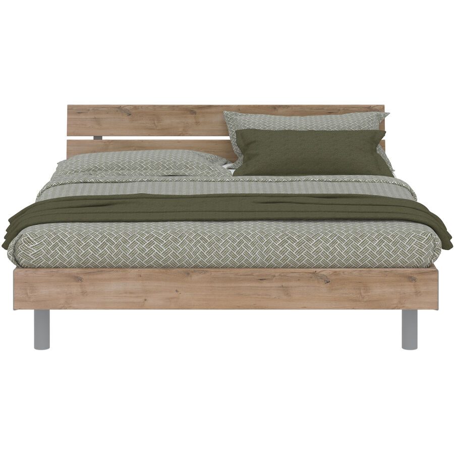 Modular Bett Livorno Braun/Grau MDF/Kunststoff 180 x 200 cm - Farbe: natur, grau - Material: MDF, Kunststoff - Bett