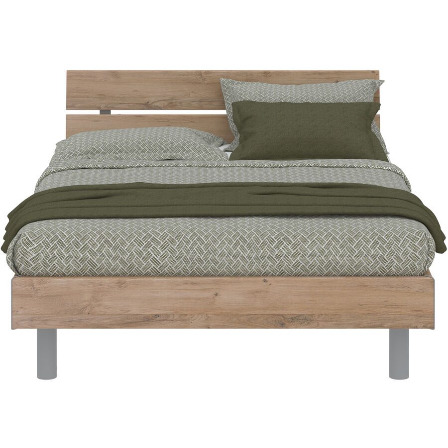 Modular Bett Livorno Braun/Grau MDF/Kunststoff 120 x 200 cm - Farbe: natur, grau - Material: MDF, Kunststoff - Bett