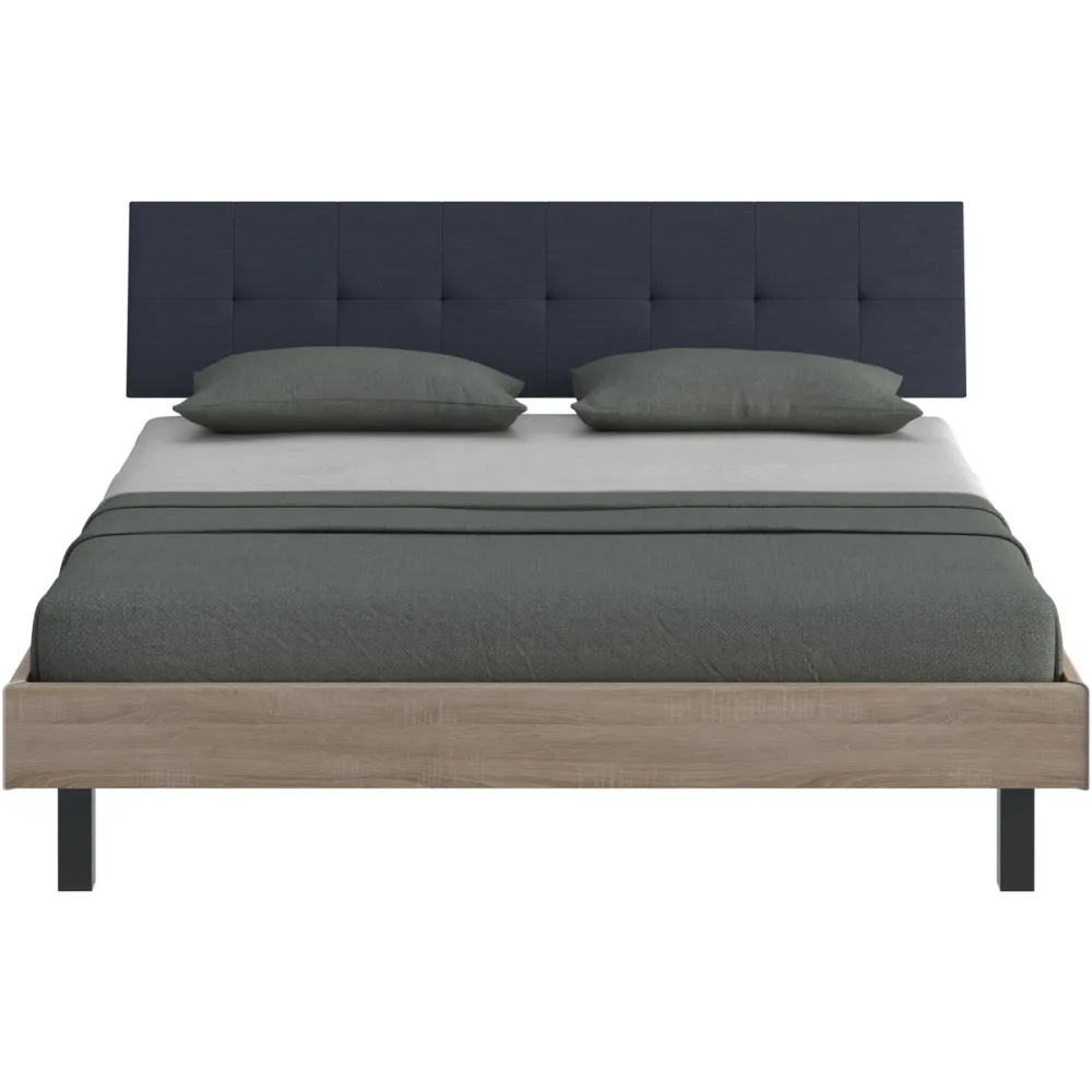 Modular Bett Livorno Braun/Schwarz MDF/Stoff/Metall 180 x 200 cm - Farbe: natur, schwarz - Material: MDF, Stoff, Metall - Bett