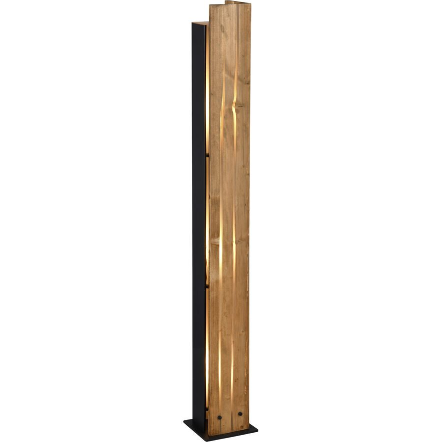 Stehlampe Linn Braun/Schwarz Metall/Holz 14.5 cm 121 cm - Farbe: natur/schwarz - Stehlampe