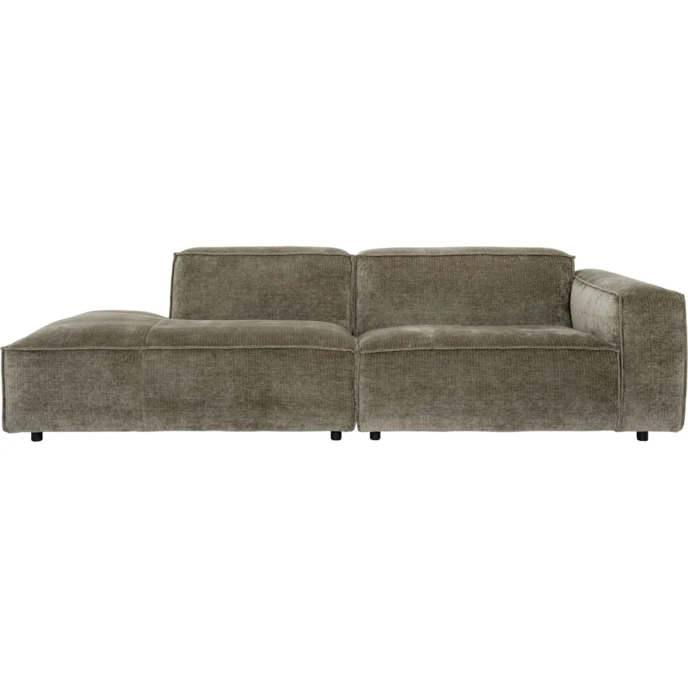 Sofa Gian Braun/Grau/Grün Stoff 264 cm 104 cm - Farbe: moosgrün - Sofa