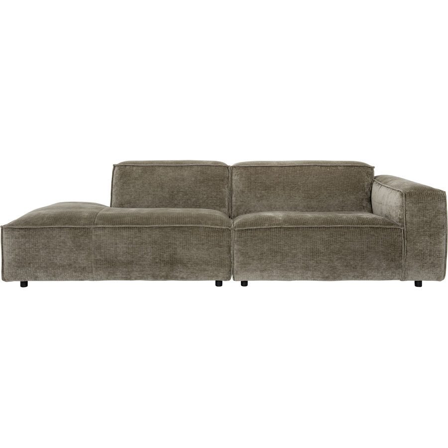 Sofa Gian Braun/Grau/Grün Stoff 264 cm 104 cm - Farbe: moosgrün - Sofa
