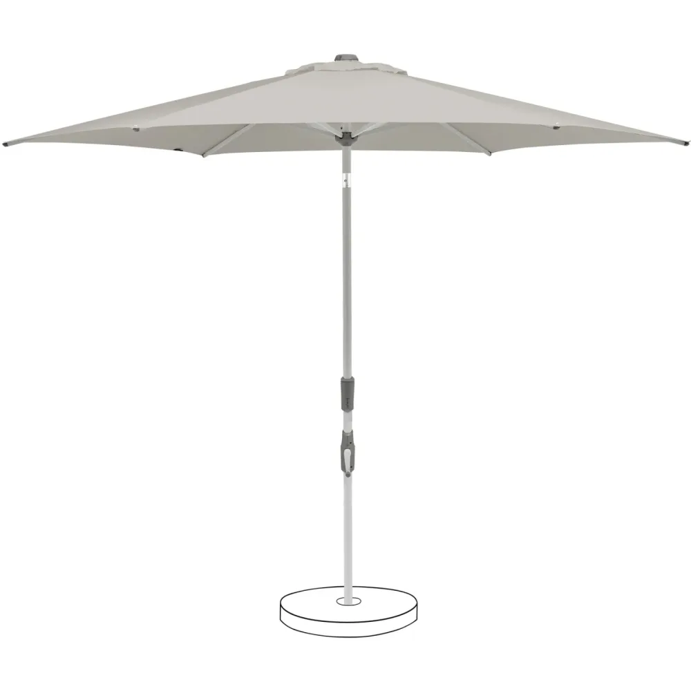 Suncomfort BY GLATZ Sonnenschirm Slide Hellgrau, Grau Polyester B 300 T 300 cm - Material: Polyester Stoff, Metall - Sonnenschirm